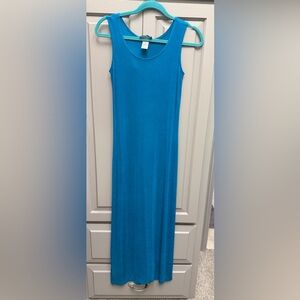 Chic Blue Sleeveless Maxi Dress